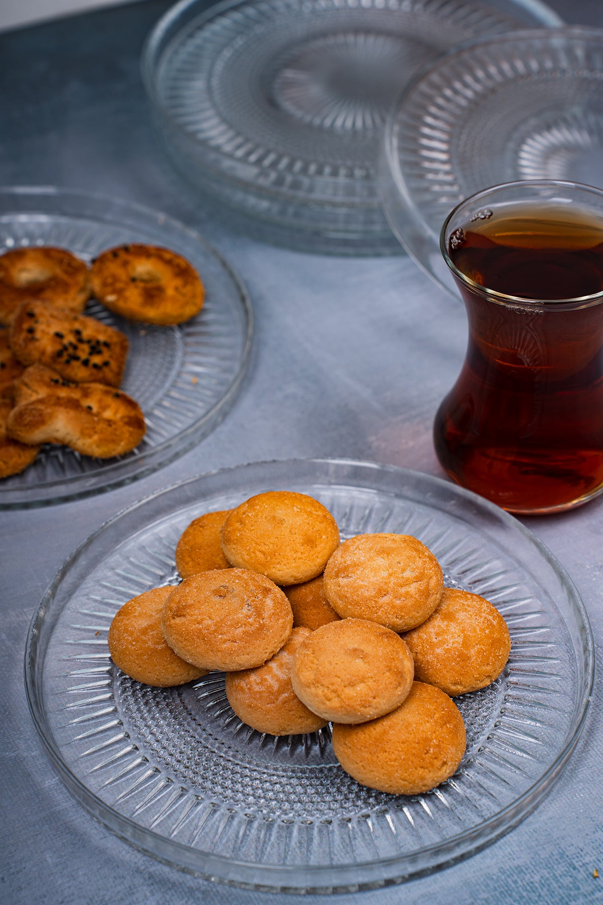 Paris 6'lı Cam Pasta Servis Sunum Tabağı Yuvarlak 16 cm