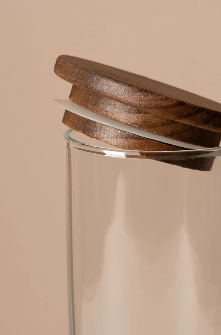 Fhilli Spice - 6'lı Tulip Ağacı Vakum Kapaklı Etiket Hediyeli Cam Saklama Kabı Baharatlık Seti 290 ml