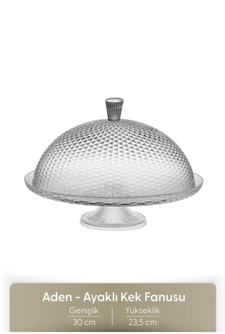 Fhilli Aden - Ayaklı Kek Fanusu Cam 30 cm