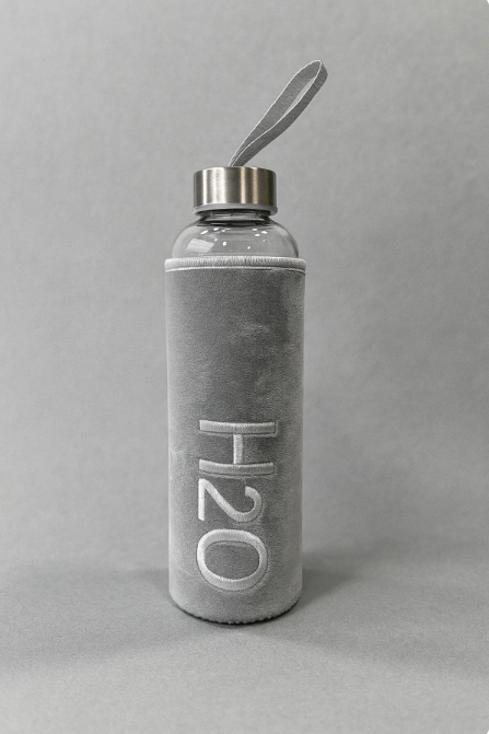 Tohana Peluş Kılıflı Cam Matara 600 ml