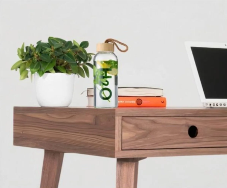 Tohana H2o Borosilikat Cam Matara Bambu Vakum Kapaklı Su Şişesi Suluk