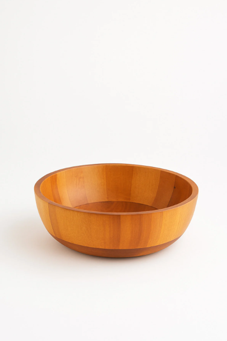 Fhilli Akasya Doğal Ahşap Derin Kase | Salata, Sunum ve Servis Kasesi