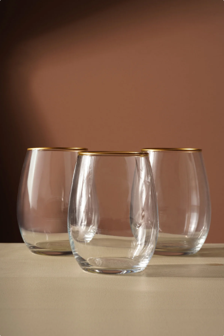 Fhilli Venice 3'lü Meşrubat Bardağı Altın Rim