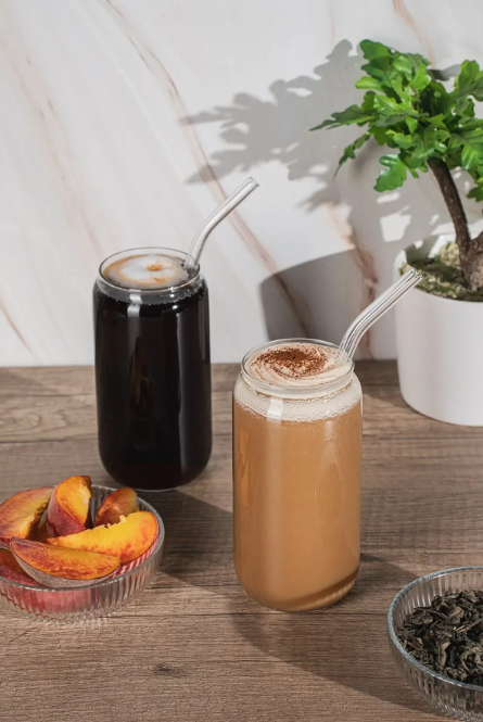 Fhilli Fizzy Pipetli Colabox Isıya Dayanıklı Borosilikat Cam Kokteyl ve Meşrubat Bardak 420CC