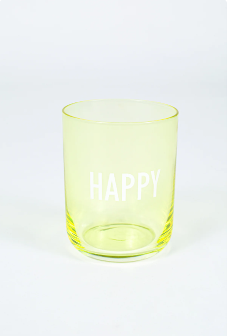 Rakle Motto Happy Sloganlı Bardak Sarı 350 Cc