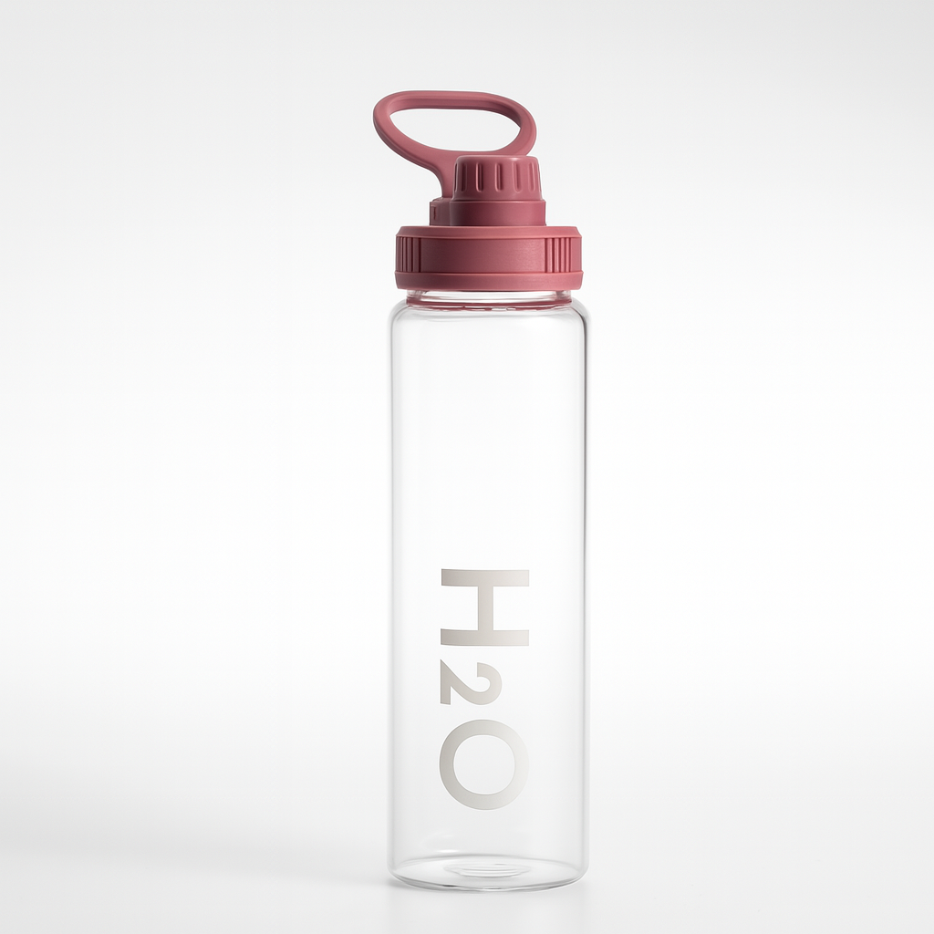 Fhilli H2O 1000 ml Borosilikat Cam Matara Renkli Kapaklı Tritan Suluk BPA İçermez - 6 Renk Seçeneği