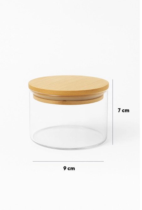 Fhilli Aero - Borosilikat Bambu Kapaklı Cam Kase 365 ml