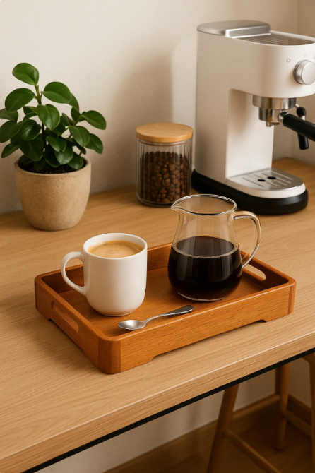 Fhilli Akasya Ahşap Servis Tepsisi-Doğal Ahşap Sunum Tepsisi