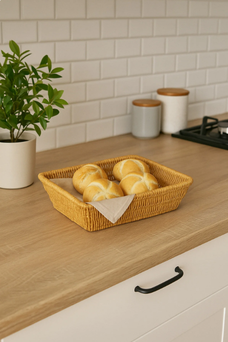 Fhilli Örgü Hasır Ekmek & Servis Sepeti