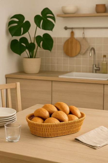 Fhilli Örgü Hasır Ekmek & Servis Sepeti