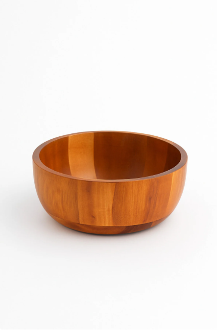 Fhilli Akasya Doğal Ahşap Derin Kase | Salata, Sunum ve Servis Kasesi