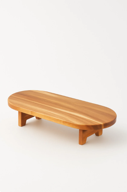 Fhilli Akasya Ahşap Ayaklı Sunum ve Kesim Panosu Doğal Servis Tahtası