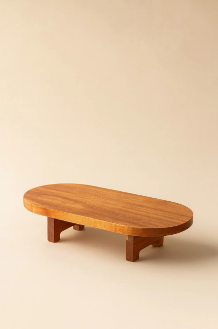 Fhilli Akasya Ahşap Ayaklı Sunum ve Kesim Panosu Doğal Servis Tahtası