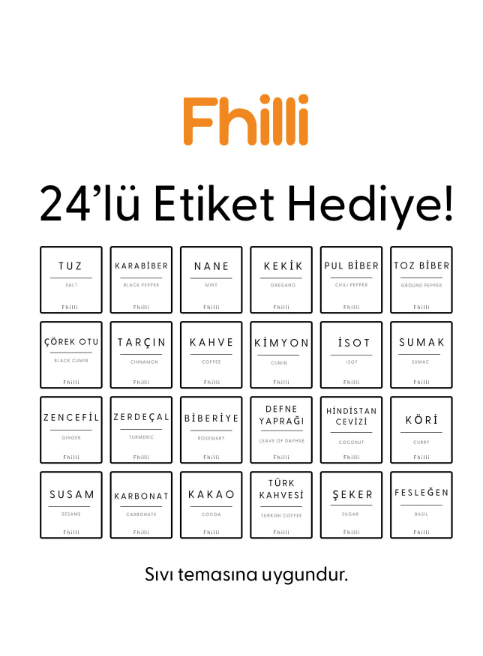 Fhilli Lizbon - 6'lı Çam Kapaklı Vakumlu Cam Saklama Kabı Baharatlık