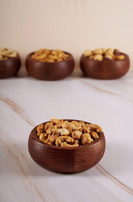 Fhilli Olive - 4 Adet Yuvarlak Ahşap Çerezlik 9 cm