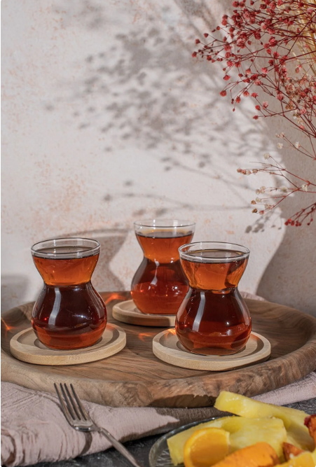 Fhilli Dantel 12 Parça Yuvarlak Bambu Altlıklı Çay seti