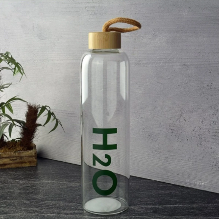 Tohana H2o Bambu Kapaklı Cam Matara 1000 ml 75372