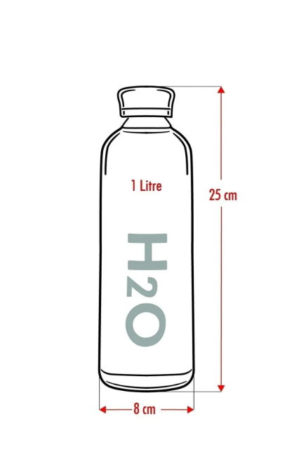 Tohana Borosilikat H2o Cam Matara Suluk 1 Litre