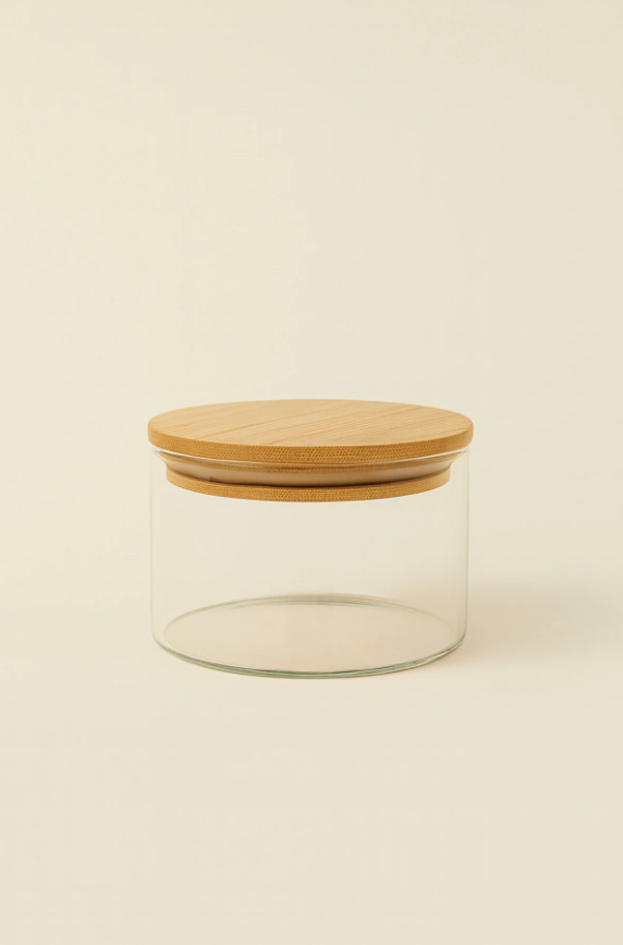 Fhilli Aero - Borosilikat Bambu Kapaklı Cam Kase 365 ml