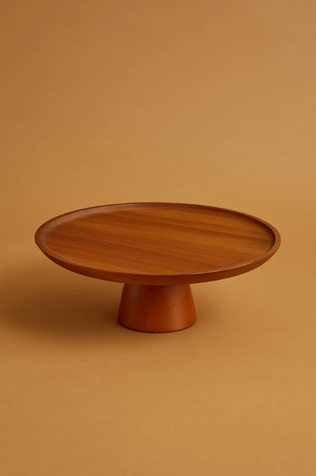 Fhilli Tohana Akasya Ahşap Ayaklı Sunum Tabağı Doğal Servis ve Pasta Sunum Standı