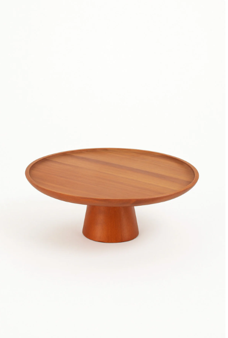 Fhilli Tohana Akasya Ahşap Ayaklı Sunum Tabağı Doğal Servis ve Pasta Sunum Standı