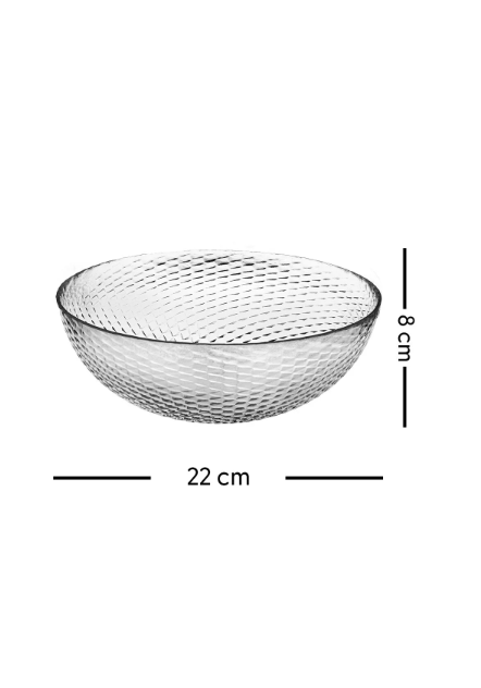Fhilli Aden - Derin Cam Salata Kasesi Yuvarlak 22 cm