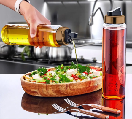 Fhilli Cambu Tiktak Otomatik Sızdırmaz Kapaklı Cam Yağdanlık 1000 ml