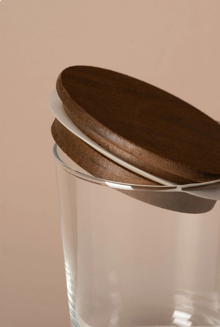 Fhilli Motto -Tulip Ağacı Vakum Kapaklı Etiket Hediyeli Cam Saklama Kabı Baharatlık Seti 315 ml