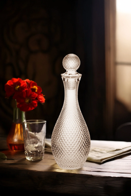 Fhilli Aden - Çizgili El Yapımı Cam Şerbetlik Karaf Sürahi