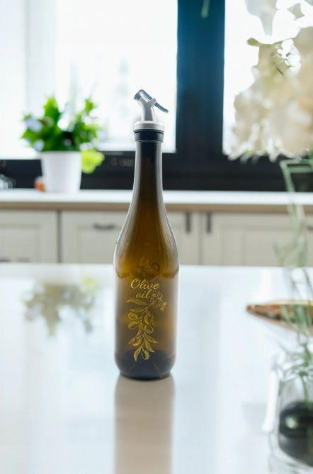 Fhilli Amber Damlatmaz Kapaklı Zeytinyağı Şişesi Yağdanlık 750cc