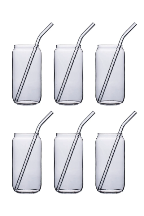 Fhilli Fizzy Pipetli Colabox Isıya Dayanıklı Borosilikat Cam Kokteyl ve Meşrubat Bardak 420CC