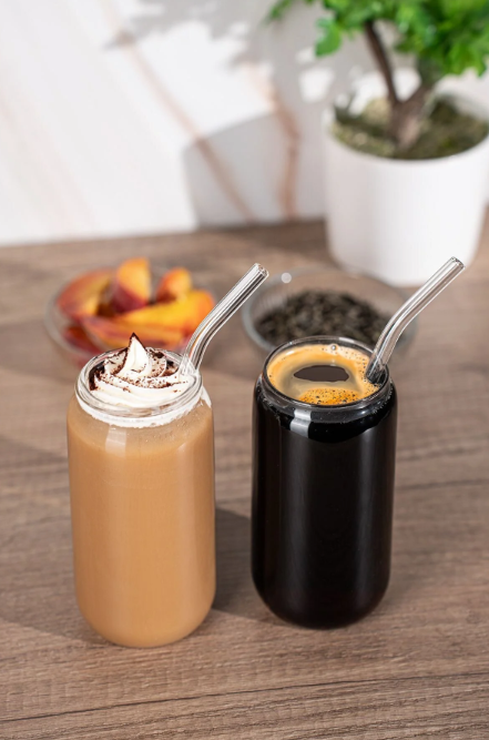 Fhilli Fizzy Pipetli Colabox Isıya Dayanıklı Borosilikat Cam Kokteyl ve Meşrubat Bardak 420CC