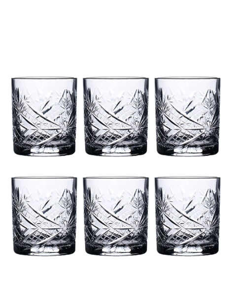 Fhilli Blomus 6'Lı Cam Meşrubat Bardak Seti Kristal Vintage Bardak 350 Cc