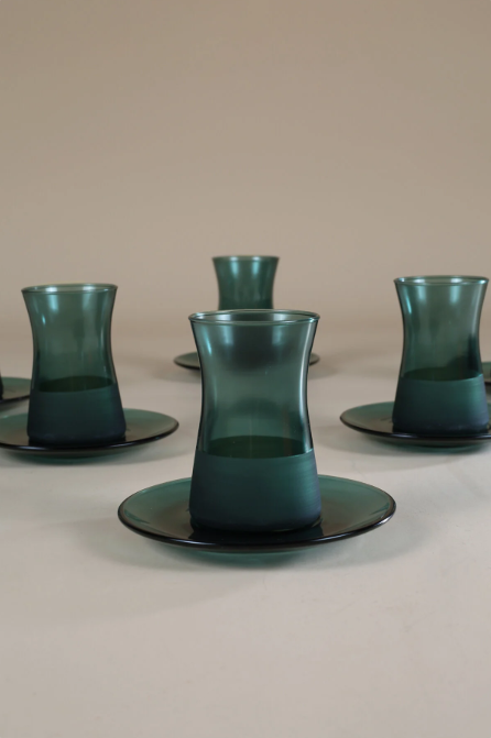 Genel Markalar Yeşil Mat 12 Parça Çay Takımı 170 cc, şık ve kullanışlı set