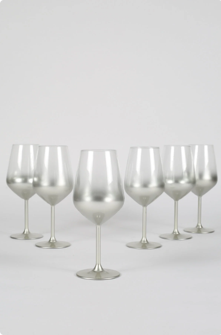 Rakle Glow 6'lı Su Kadehi Seti Silver 490 cc