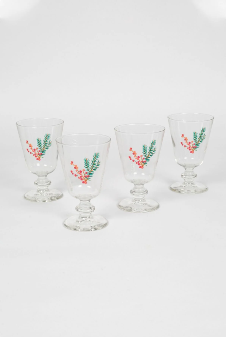 Rakle Yılbaşı - Winter Kiss 4'lü Ayaklı Su Bardağı Seti 220 Cc