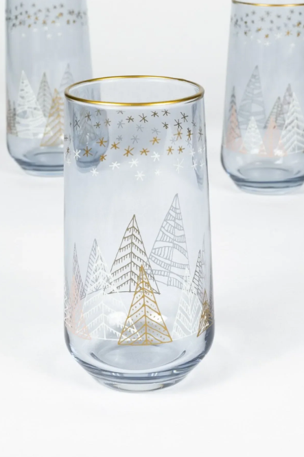 Rakle Yılbaşı - Winter Sky 4'lü Meşrubat Bardağı Seti Mavi 470 Cc