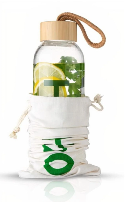 Tohana H2o Borosilikat Cam Matara Bambu Vakum Kapaklı Su Şişesi Suluk