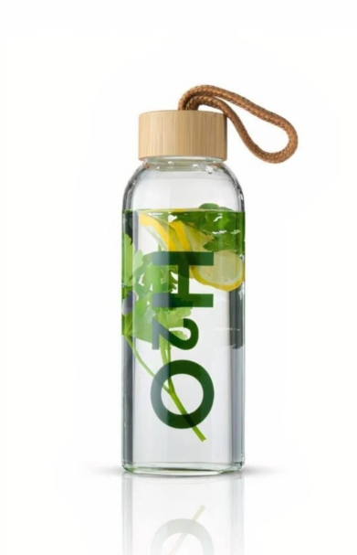 Tohana H2o Borosilikat Cam Matara Bambu Vakum Kapaklı Su Şişesi Suluk