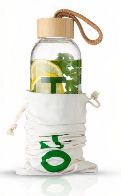 Tohana Art Bee H2o Borosilikat Cam Matara Bambu Vakum Kapaklı Su Şişesi Suluk