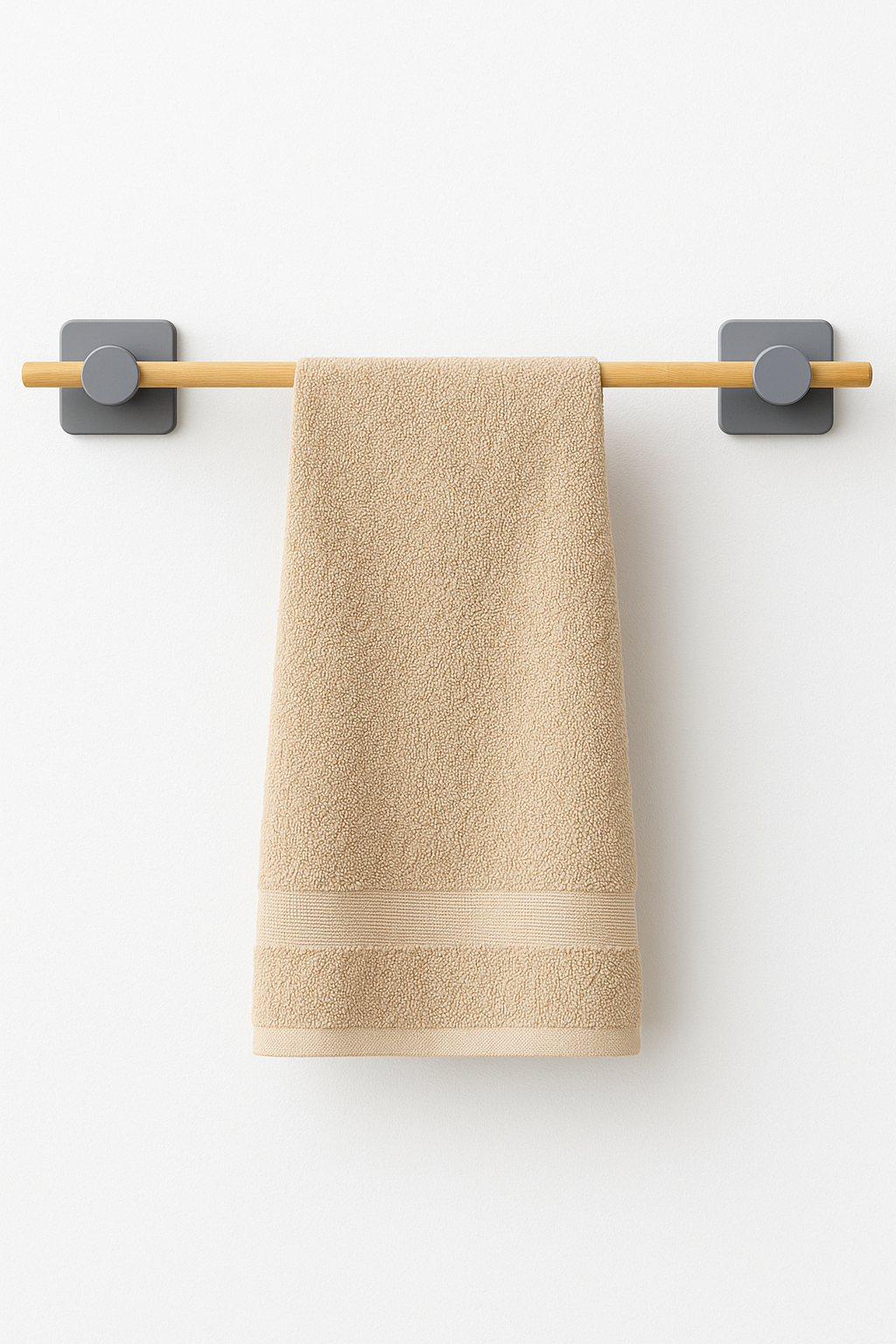 Fhilli Kendiliğinden Yapışkanlı Bambu Havlu Tutacağı 50 cm