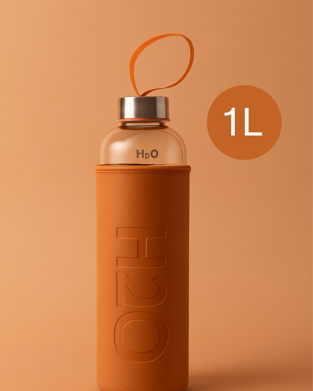 Fhilli H2O Deri Kılıflı Cam Matara 1000 ml