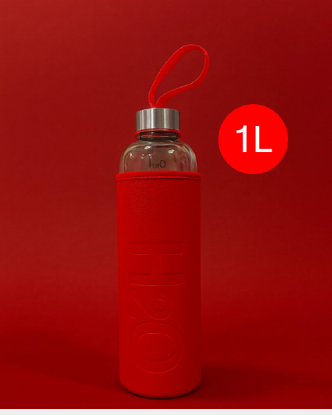 Fhilli H2O Deri Kılıflı Cam Matara 1000 ml