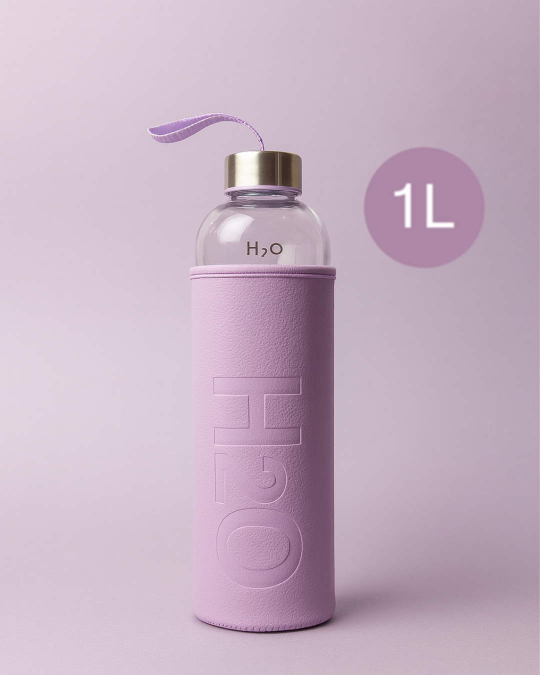 Fhilli H2O Deri Kılıflı Cam Matara 1000 ml