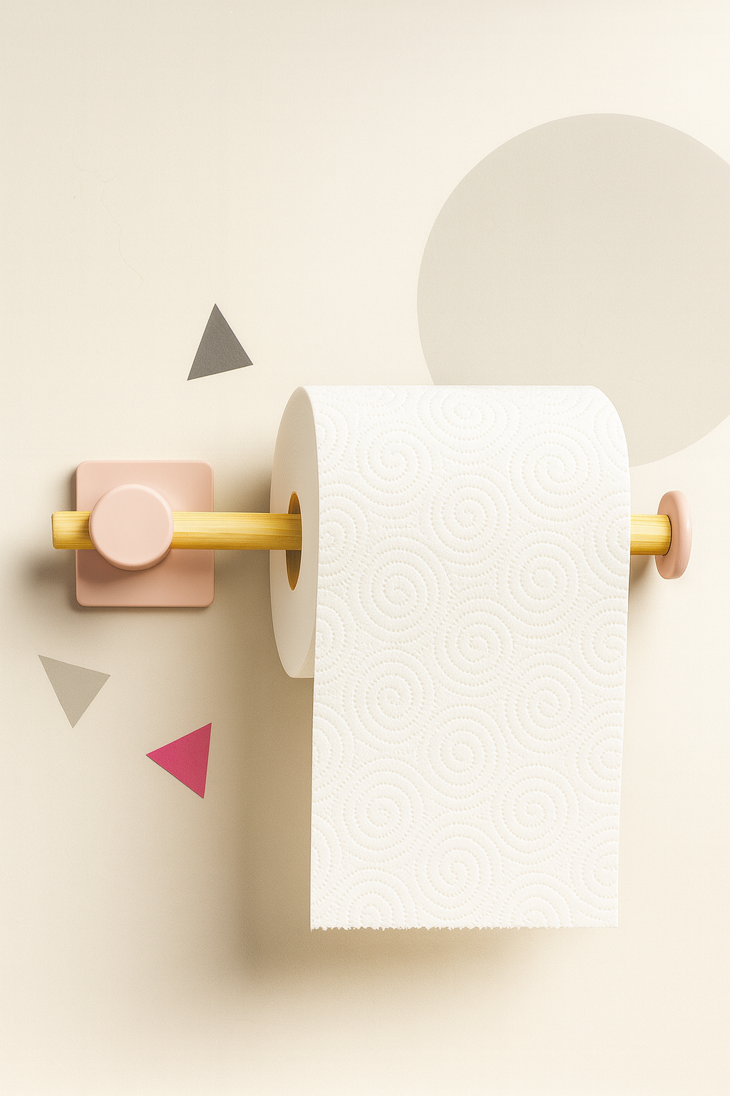 Fhilli Kendiliğinden Yapışkanlı Bambu Tuvalet Kağıdı Tutucu 20 cm