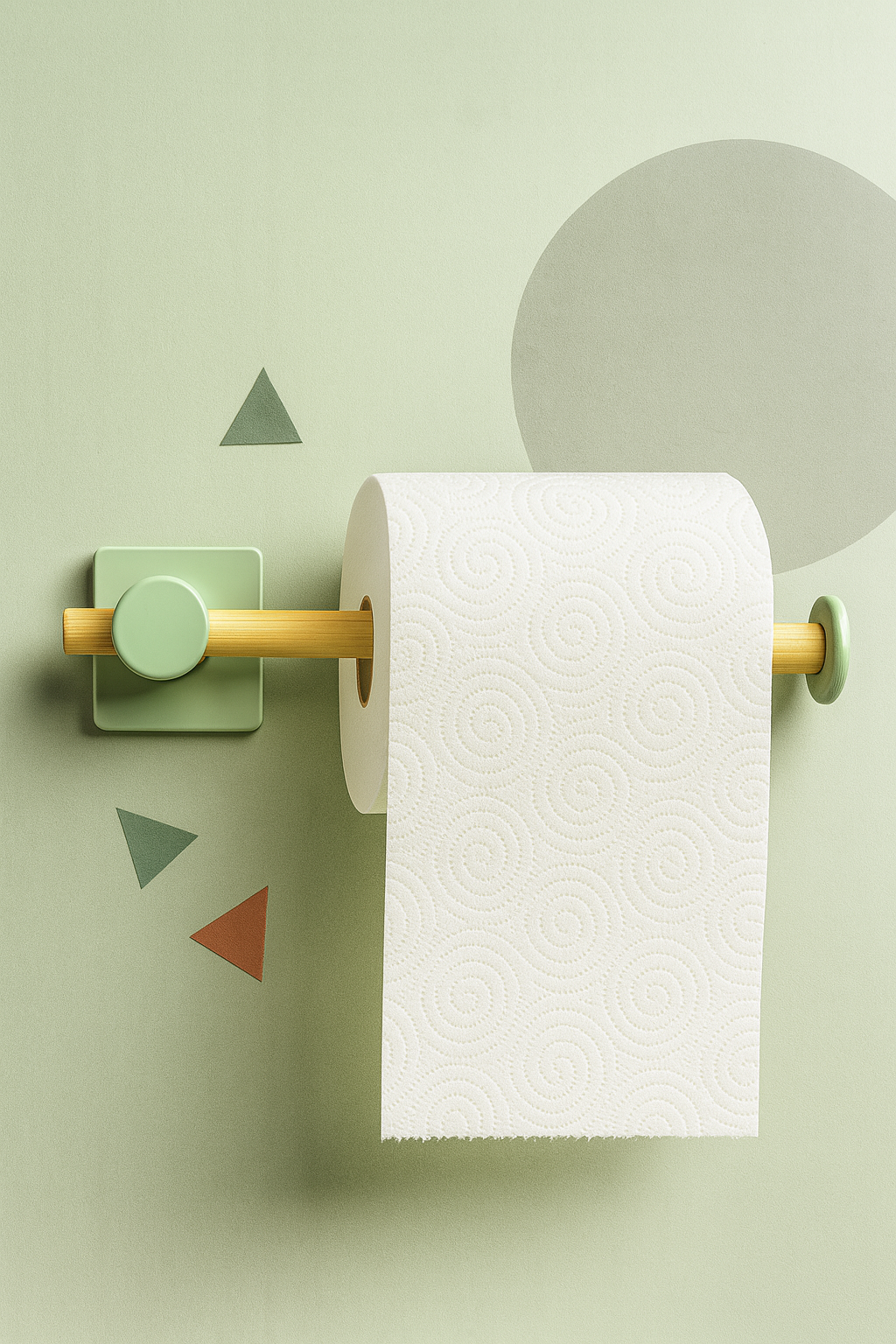 Fhilli Kendiliğinden Yapışkanlı Bambu Tuvalet Kağıdı Tutucu 20 cm